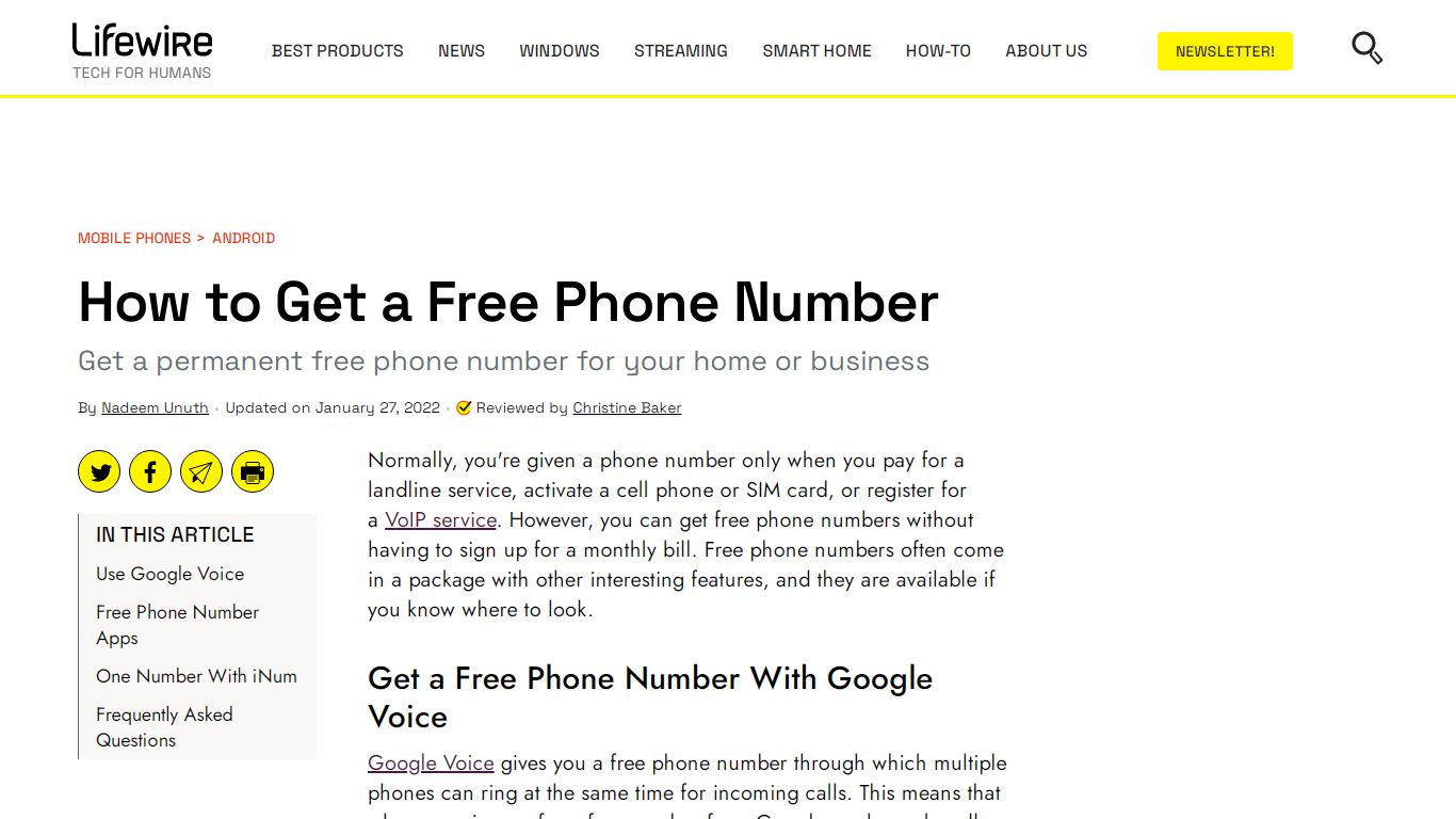 How to Get a Free Phone Number - Lifewire